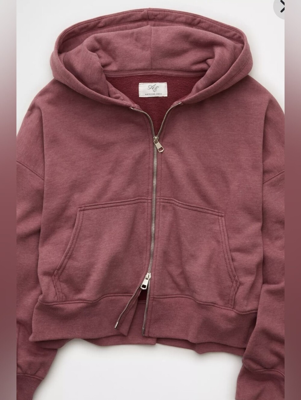 AE American Eagle Balloon Sleeve Sweatshirt double Zip Hoodie, Size XXL, 2XL